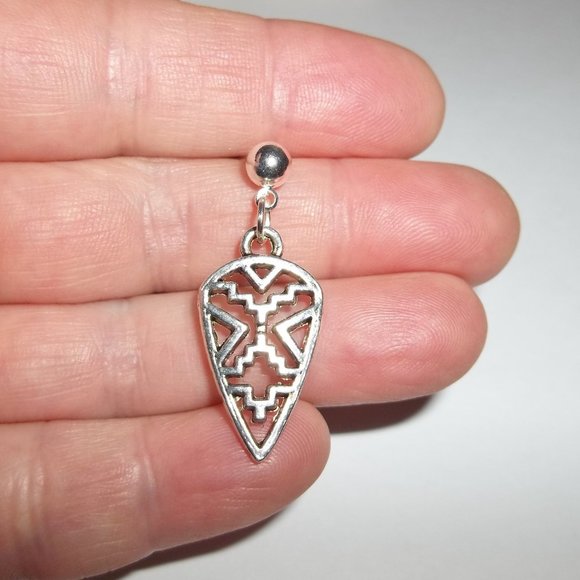 Men's Single Stud Earrings Silver Arrow Post Unisex Style Fashion Accessory 5439 - Picture 7 of 9